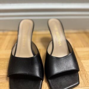 Stuart Weitzman Black Mules Minimalist Design